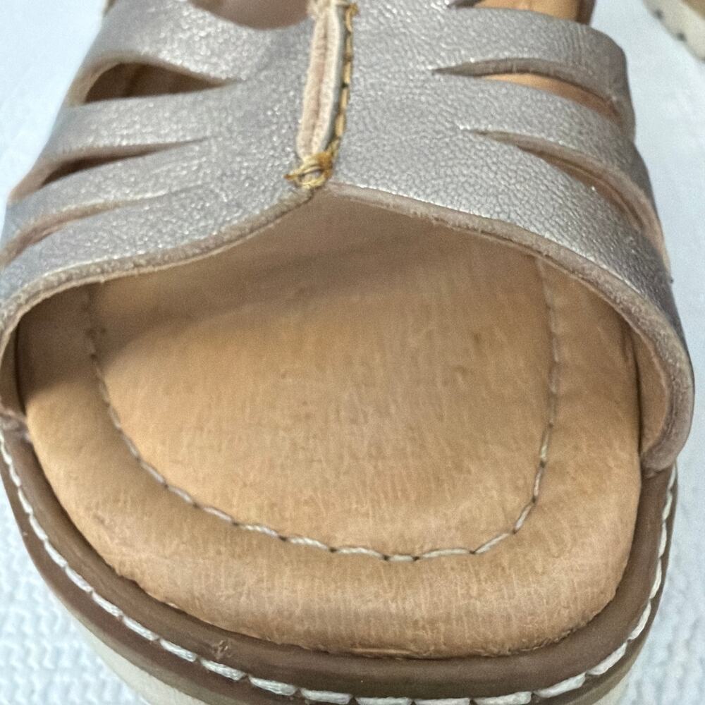 Pikolinos Sandals Womens Size 10 Alcudia Pewter Metallic Lace Up Comfort - Picture 5 of 12